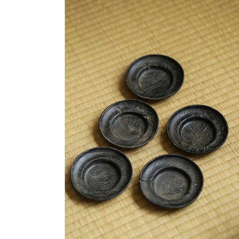 实木大漆茶托杯托纯手工杯垫功夫茶道配件中式复古圆形,餐饮具,茶托,淘宝优惠券,粉丝福利购,淘宝优惠卷