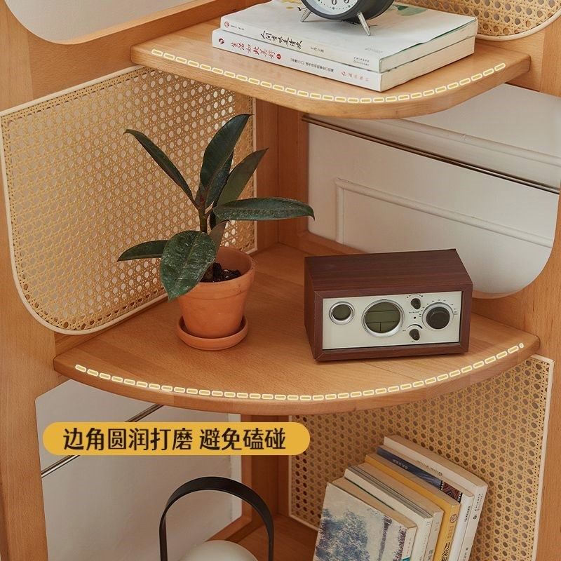 藤编实木转角置物架卧室客厅转角柜靠墙多层收纳直角三角转角架,住宅家具,角柜,淘宝优惠券,粉丝福利购,淘宝优惠卷