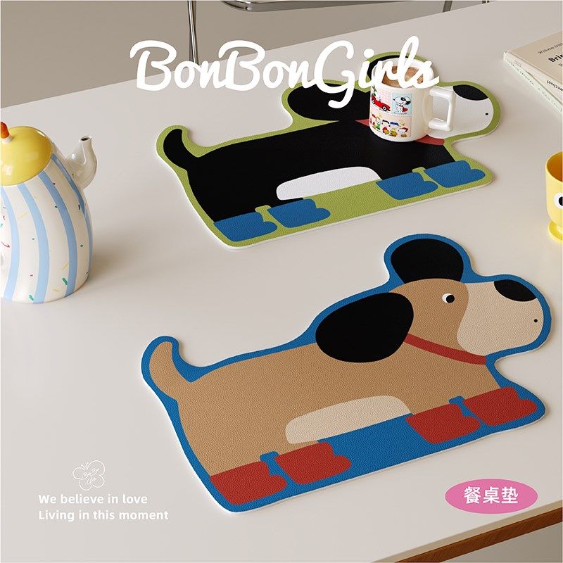韩式复古小狗西餐垫隔热垫PVC防水防油免洗吧台茶几桌面碗盘杯垫,居家布艺,餐垫,淘宝优惠券,粉丝福利购,淘宝优惠卷