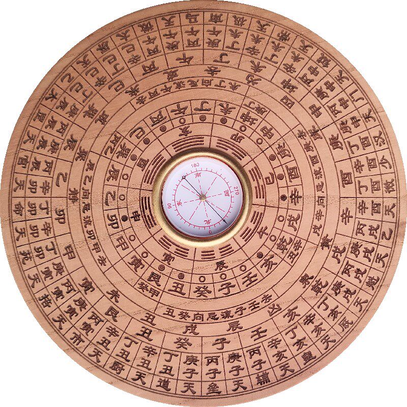 订正水旱罗经十层卦地理五诀赵九峰桃木定订制罗盘五寸二17.5厘米