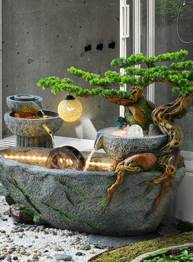 假山流水喷泉生财摆件庭院循环水景观装饰品阳台鱼池室外花园造景