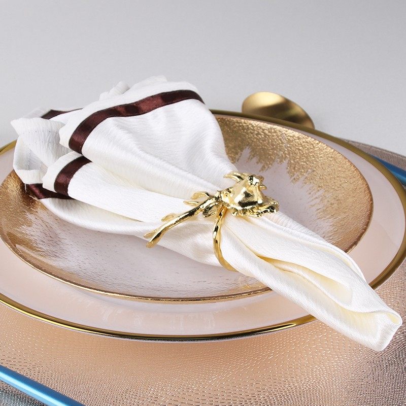 加厚西餐巾咖边米白色餐巾布酒店口布样板房盘子垫布餐巾餐扣套装,居家布艺,餐巾,淘宝优惠券,粉丝福利购,淘宝优惠卷