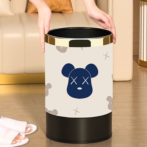 KAWS双层垃圾桶卡通可爱创意卫生桶家用客厅卧室儿童房间厕所纸篓