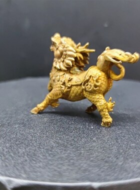 麒麟神兽黄铜汽车钥匙扣挂件古风男潮手工编织钥匙链个性吊坠挂绳