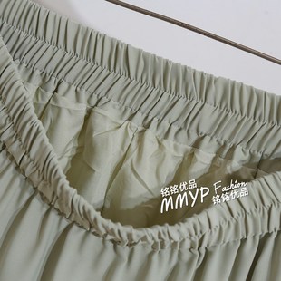 夏天绿色荷叶边短裙半身裙女夏季新款小个子高腰显瘦蛋糕裙子半裙