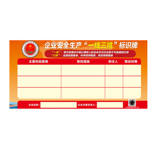 企业安全生产一线三排标识牌车间安全信息公示栏风险隐患公开标志