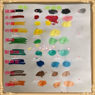 水性外墙色浆铁红铁黄铁黑大红酞菁蓝酞菁绿炭黑色浆1公斤包邮