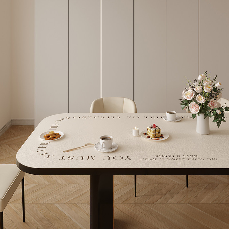 餐桌垫奶油风PVC皮革隔热防烫桌面茶几垫子防水防油免洗可擦桌布,居家布艺,桌布,淘宝优惠券,粉丝福利购,淘宝优惠卷