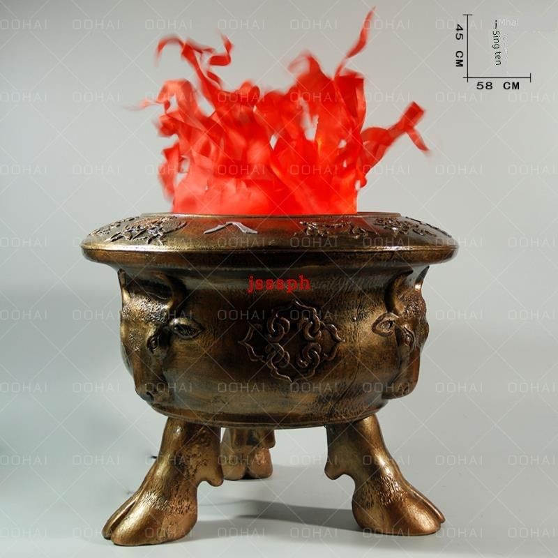 蒙古族特色工艺品树脂雕塑节日火盆婚礼庆典装饰玻璃纤维扇火盆