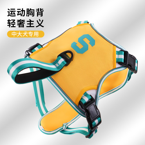 狗狗牵引绳中大型犬背心式狗绳柴犬遛狗绳拉布拉多套脖防挣脱胸背