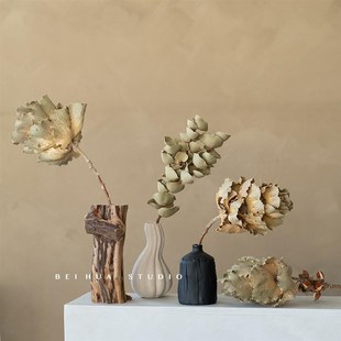 复古进口自然干花真花哈克木叶高级干花风干诧寂装饰民宿摆件客厅