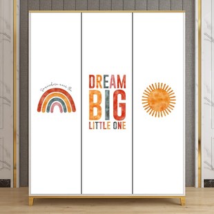 创意儿童房间卡通动物衣柜移门贴纸整张自粘遮丑衣柜玻璃全包贴膜