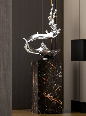 现代创意浪花雕塑抽象工艺品酒店大堂走廊过道艺术装饰品落地摆件
