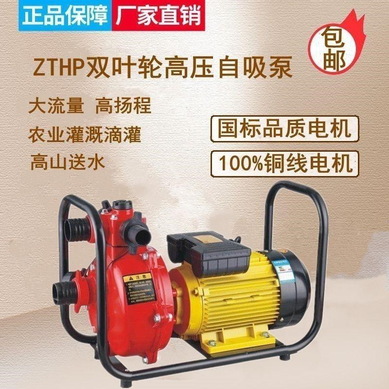 双叶轮高扬程水泵农田大功率高压自灌溉220V380V农用园林家用高层