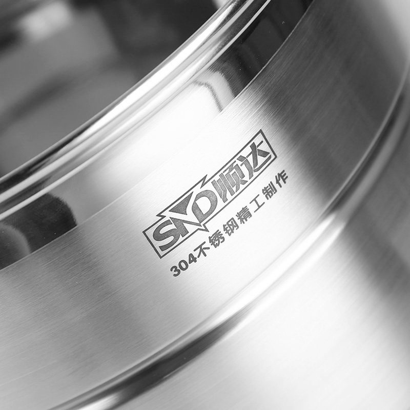顺达304不锈钢韩式加厚直身蒸锅砂光复底两层蒸锅双层蒸煮两用锅