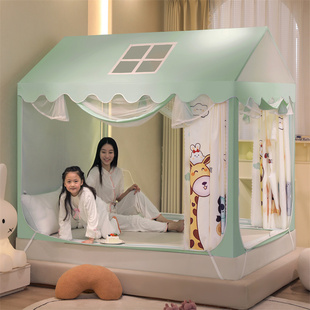 2024新款蚊帐家用儿童防摔宝宝遮光帐篷树屋公主梦幻房子城堡A类