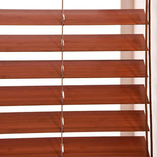 一线通实木百叶窗帘卷帘 竹百叶帘 卧室客厅遮光窗帘 拉珠省力