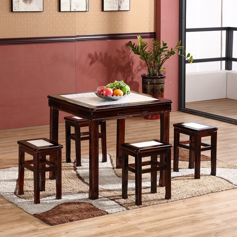 仿古中式小方桌面馆饭店桌椅大理石实木糖水凉茶店餐桌椅组合4人,住宅家具,大理石餐桌,淘宝优惠券,粉丝福利购,淘宝优惠卷
