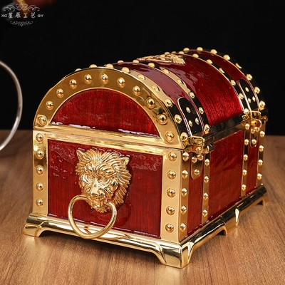 欧式复古带锁百宝箱喜庆首饰收纳盒家居装饰品摆件送闺蜜结婚礼物