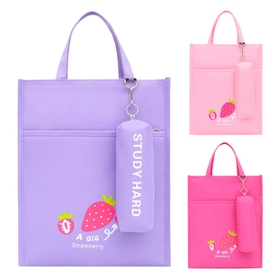 补习班小学生帆布补课包儿童美术手提袋拎书袋作业文件学习文具袋