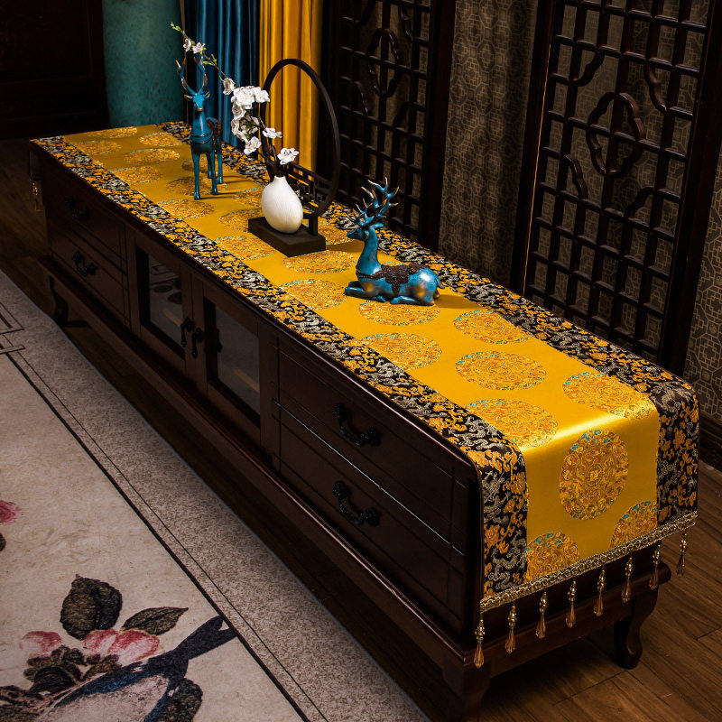 中式喜庆电视柜布茶几桌布梳妆台盖布床头柜斗柜盖巾电视机柜桌旗