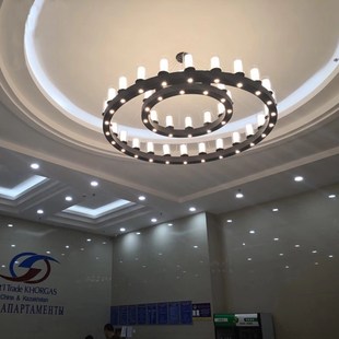 定做新中式饭店餐厅包间吊灯酒店宴会湘菜馆别墅圆形大吊灯