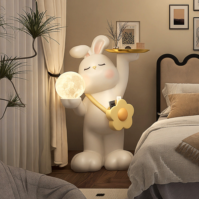 兔子落地灯客厅沙发旁边装饰品气氛灯卧室高级感轻奢台灯2023新款