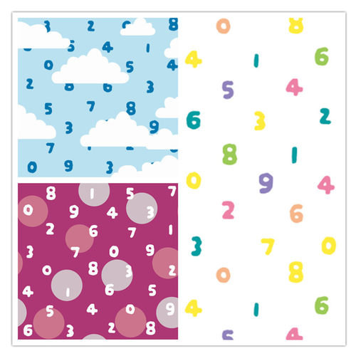 幼儿园手工趣味数字数学公式印花面料防泼水书包背包装饰桌布料