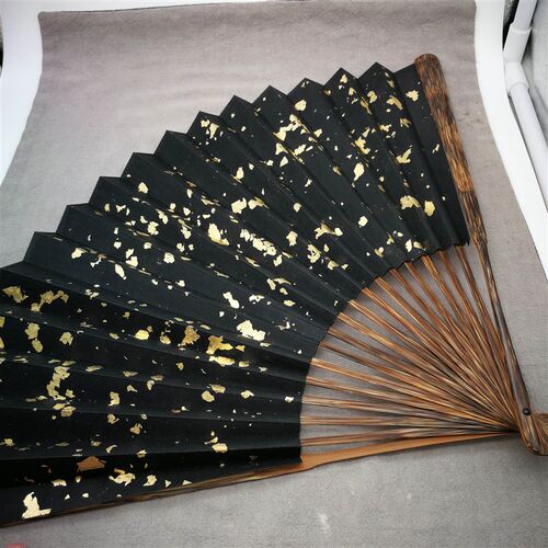 全棕竹折扇鱼尾扇子9.5寸精工精制 配苏制超薄扇面 文玩收藏礼品