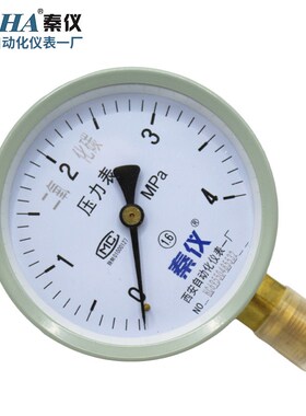 Y100CO2二氧化碳压力表1.6MPA2.5MPA4MPA6MPA西安自动化仪表一厂