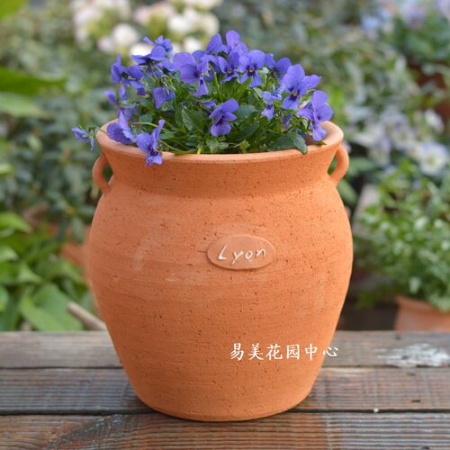 3802草花/月季/风信子花卉绿植陶土盆 庭院阳台窗台手拉红陶花盆