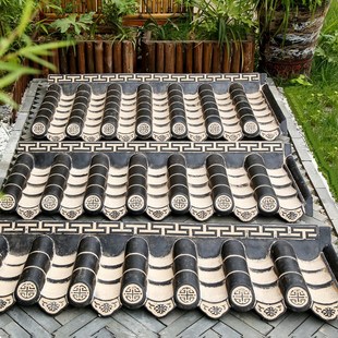 中式仿古屋面隔热瓦屋檐瓦梁树脂瓦片古建庭院围墙装饰材料屋脊瓦