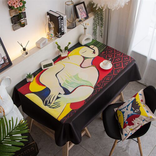 PVC皮革防水防油桌布毕加索/马蒂斯油画美术室涂鸦艺术台布可