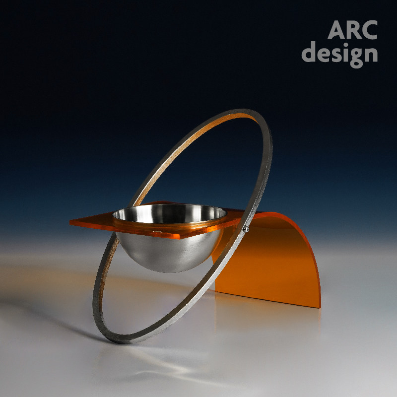 ARCdesign不锈钢宠物碗猫咪饭盆架子防打翻饮水用品高脚护颈