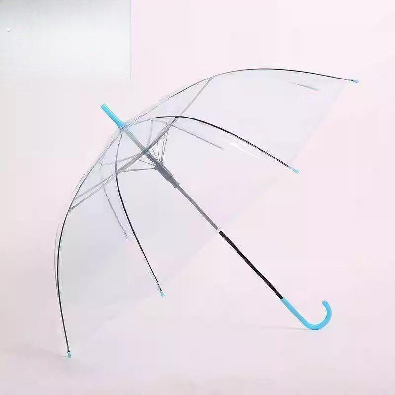 透明雨伞大量一次性塑料雨伞自动透明伞长柄高颜值晴雨伞