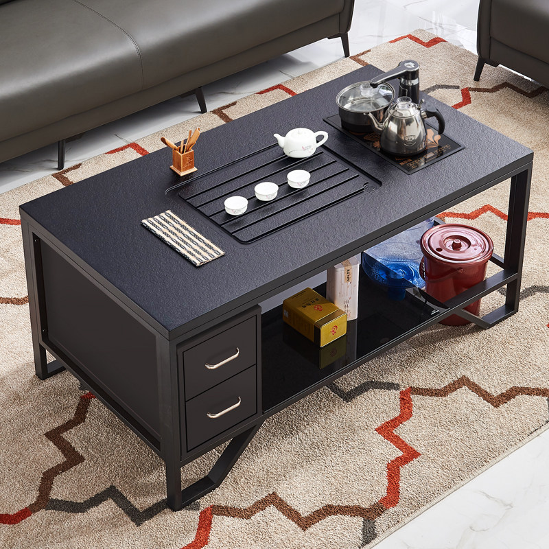 火烧石功夫茶几办公室功夫茶几泡茶茶桌现代岩板功夫茶几一体茶盘,商业/办公家具,茶几,淘宝优惠券,粉丝福利购,淘宝优惠卷