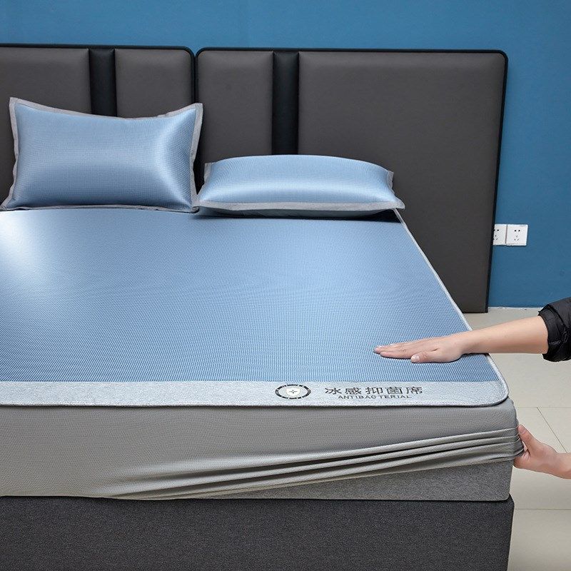 夏季碳光冰丝凉席床笠款三件套可水洗折叠凉感空调软席子裸睡2024,床上用品,冰丝席,淘宝优惠券,粉丝福利购,淘宝优惠卷