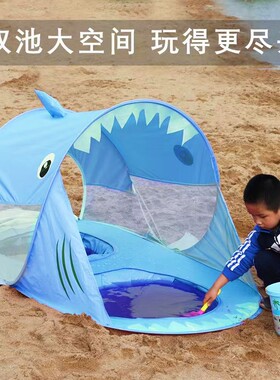 儿童宝宝海边玩沙小孩男孩女孩海滩挖沙男童女童幼儿玩水沙滩帐篷