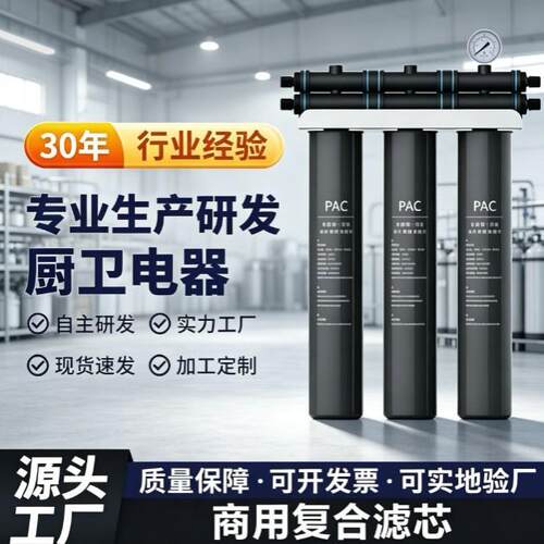 餐饮商用三柱复合前置净水器ODM定做多支PAC复合滤芯并联大