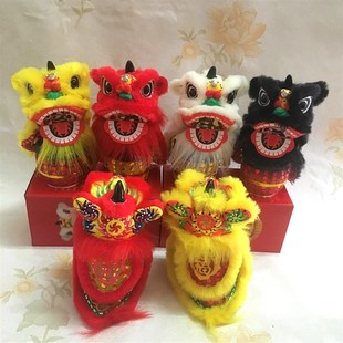 国潮小醒狮舞狮子狮鼓摆件狮头新年非遗特色工艺礼品商场店铺装饰