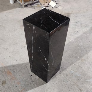 黑色大理石底座中式摆件玄关客厅摆件底座增高台石材花盆底座定制