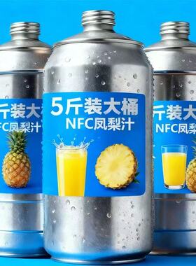 100%nfc大瓶装凤梨汁菠萝汁凤梨汁酸甜解腻果汁饮料5000ml装