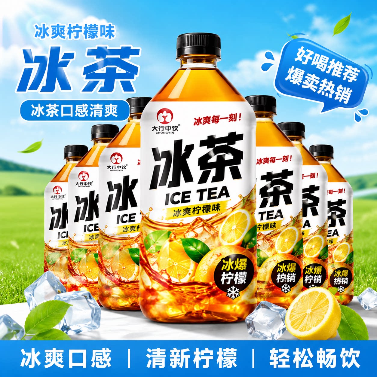 店铺热销新日期冰茶1L大容量整箱柠檬口味清仓即饮茶饮料超市同款