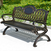 户外铸铝公园椅室外庭院休闲长条凳椅子露天小区花园外摆景区座椅