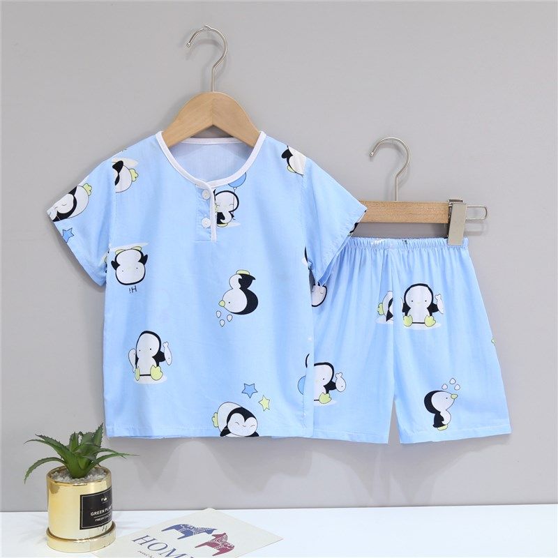 夏季儿童睡衣女童短袖短裤绵绸套装男童女孩小宝宝薄款棉绸家居服,童装/婴儿装/亲子装,家居服套装,淘宝优惠券,粉丝福利购,淘宝优惠卷