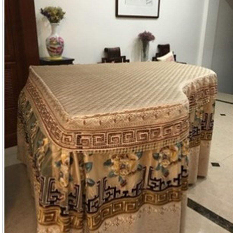 欧式三角钢琴罩高档奢华布艺防尘罩轻奢钢琴套全罩北欧钢琴布盖巾