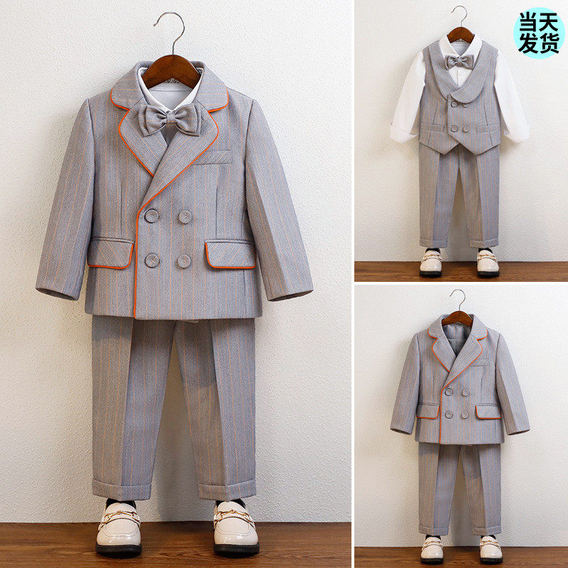 男童礼服西装套装儿童男孩宝宝周岁花童小童西服主持人演出服秋冬