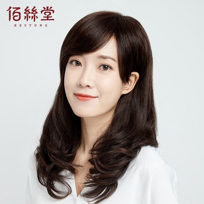 假发女长发自然逼真网红全头套式中长卷发大波浪全真人发丝真发套