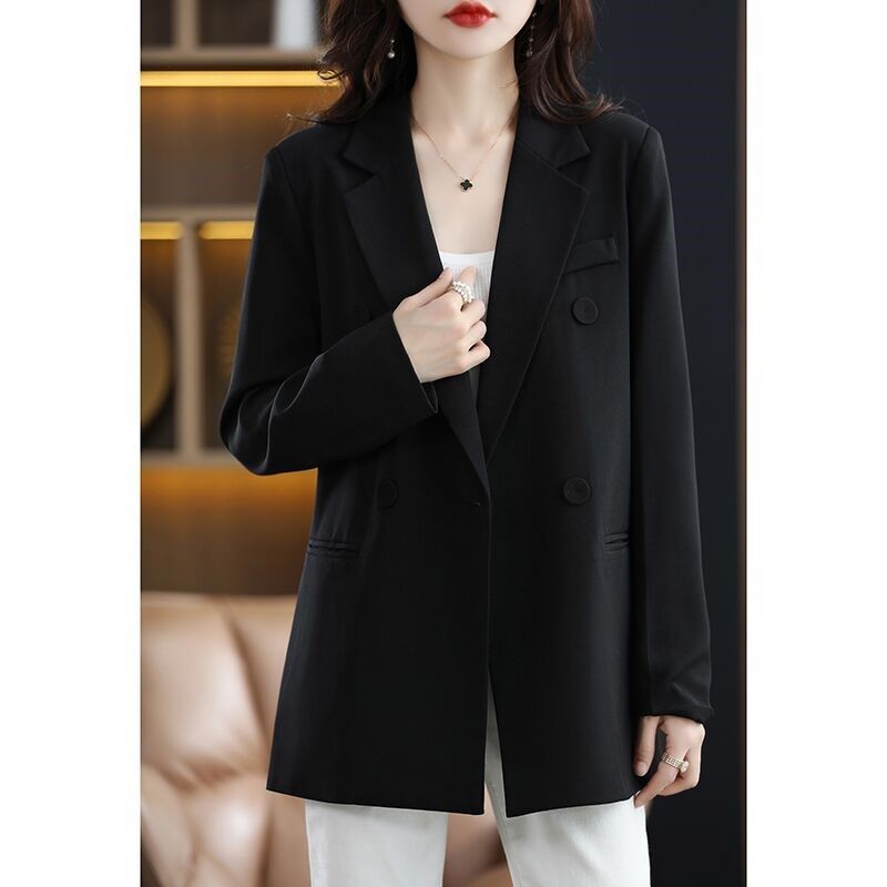 黑色西装外套女  春秋季新款大码宽松休闲小个子西服女上衣显瘦