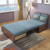 实木书房沙发床单人1米宽 床带收纳结实耐用伸缩床可拆洗 阳台放
